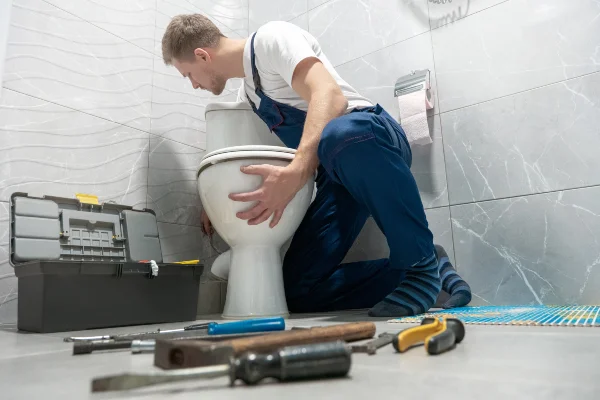 a male plumber unclogging a sink in Plano, TX - Burst Pipe Repair