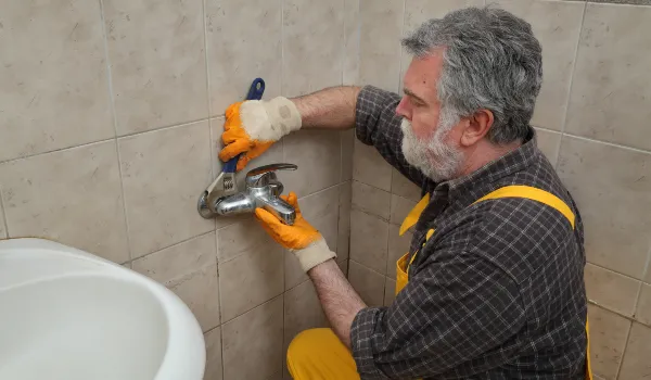a male plumbing technician smiling at the camera in Plano, TX - PRV Replacement